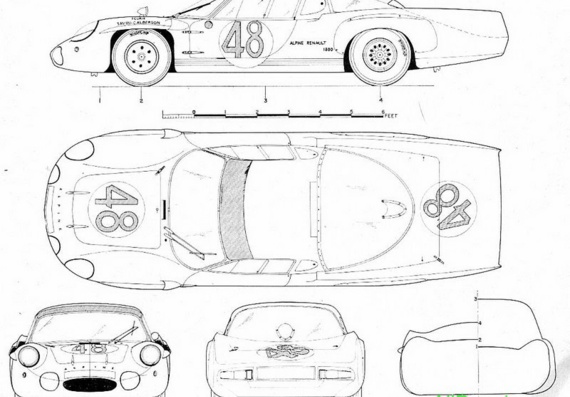 Renault Alpine LM (Рено Альпина ЛМ) - чертежи (рисунки) автомобиля